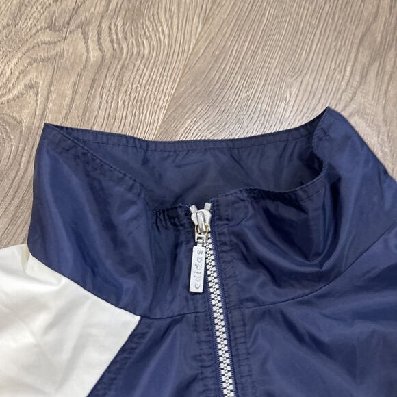 VTG 90s Adidas Full Zip Windbreaker Jacket Colorblock Spellout Lined Track Sz XL - Picture 6 of 9